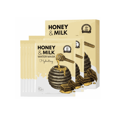 Honey & Milk Cicadula Mask pack of 10 hydrating sheet masks with honey and milk protein extracts for deep moisture and skin barrier support