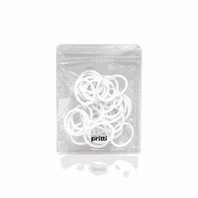 PRITTI Anti-Debris Filter 30 pcs white multi-porous silica rings in clear resealable bag for skincare device protection