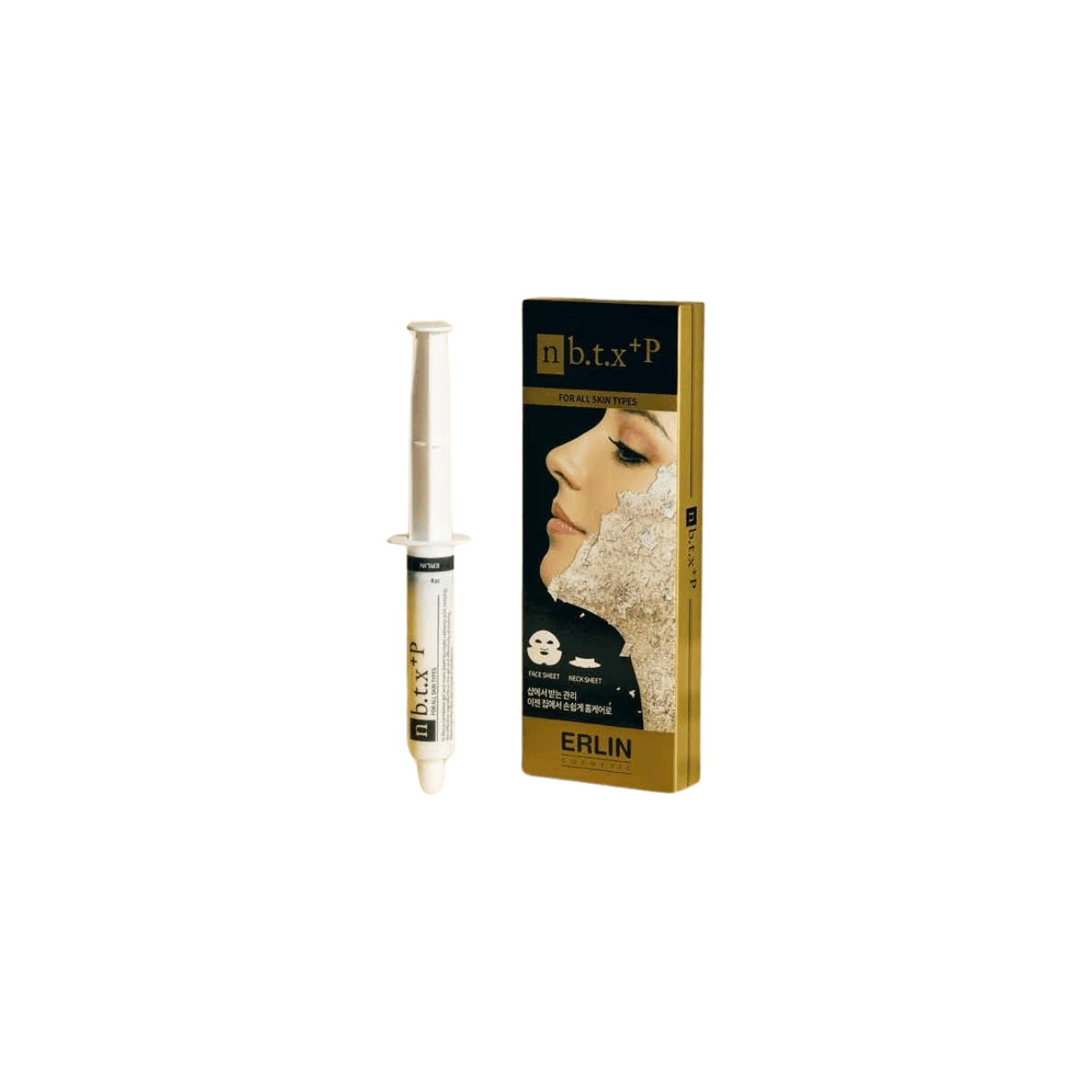 Erlin N-BTX+P Carbon Mask CO2-activated detoxifying facial treatment with oxygen release and pore refining formula