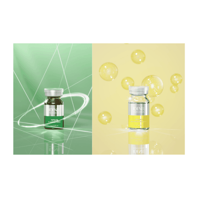 IDENEL - PEPTAXEL (Trouble Solution Powder "Green" + Brightening "Yellow" Package: 10 Vials - 5 Vials of 1g + 5 Vials of 8ml)