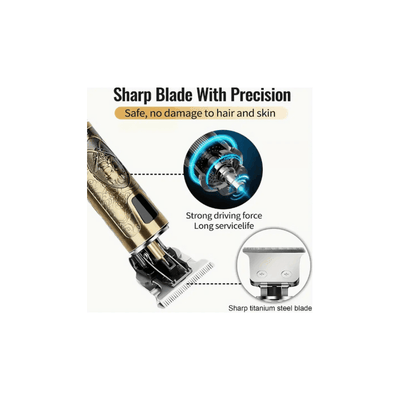 Cordless Hair and Beard Trimmer: Electric, USB Rechargeable Grooming Kit with LCD Display, Precision T-Blade, and Guide Combschargeable Grooming Kit, Electric Shaver Hair Clipper With Guide Comb