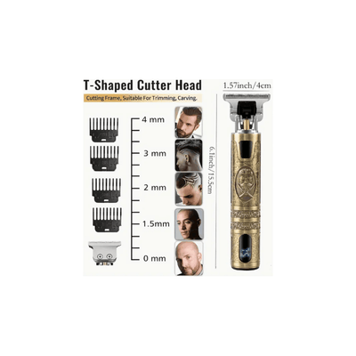 Cordless Hair and Beard Trimmer: Electric, USB Rechargeable Grooming Kit with LCD Display, Precision T-Blade, and Guide Combschargeable Grooming Kit, Electric Shaver Hair Clipper With Guide Comb