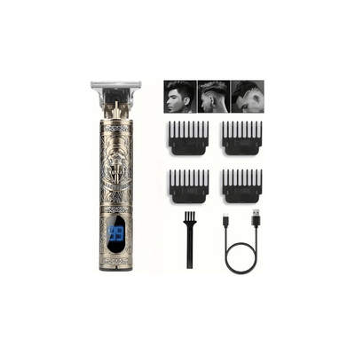 Cordless Hair and Beard Trimmer: Electric, USB Rechargeable Grooming Kit with LCD Display, Precision T-Blade, and Guide Combschargeable Grooming Kit, Electric Shaver Hair Clipper With Guide Comb