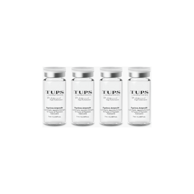 TUPS Ageless Ampoule skincare vials with anti-aging Laminaria Japonica extract and peptides for skin elasticity and wrinkle reduction