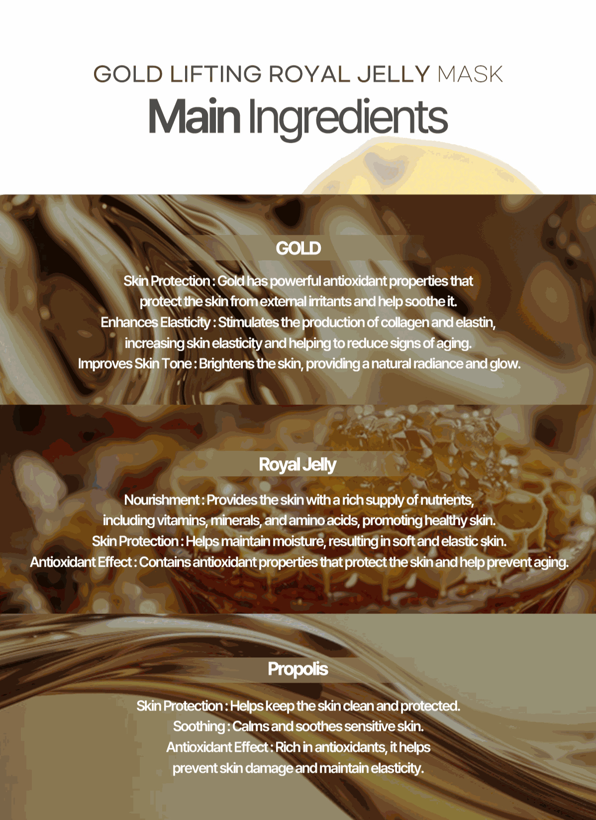 Gold Lifting Royal Jelly Mask - 150ml