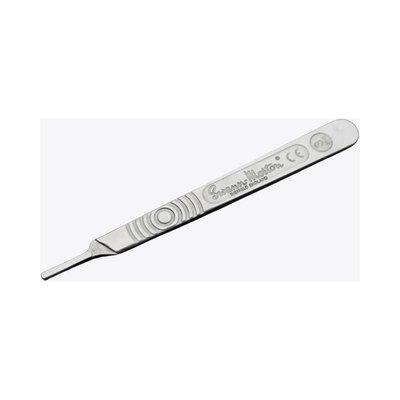 Swann Morton Dermaplanning carbon steel handset tool with sterile surgical scalpel blade 10R