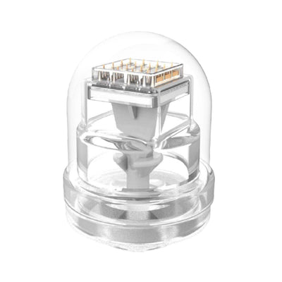 Micro 24K Gold Needle microneedling stamp with gold-plated needles in transparent casing