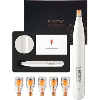BIOTOC Medi Nanopen Pro microneedling device with nano chips and packaging for skin rejuvenation and infusion therapy