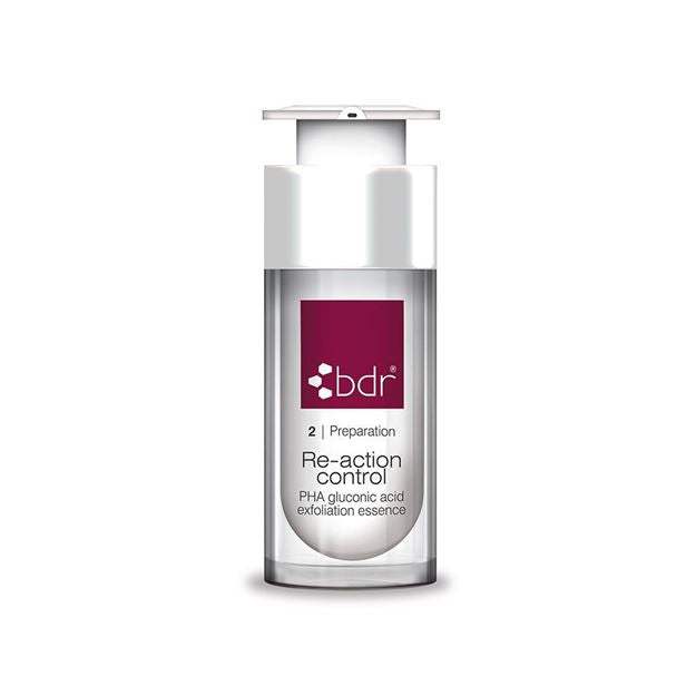 BDR Re-Action Control PHA Gluconic Acid Exfoliation Essence 30ml bottle for sensitive skin hydration and gentle exfoliation