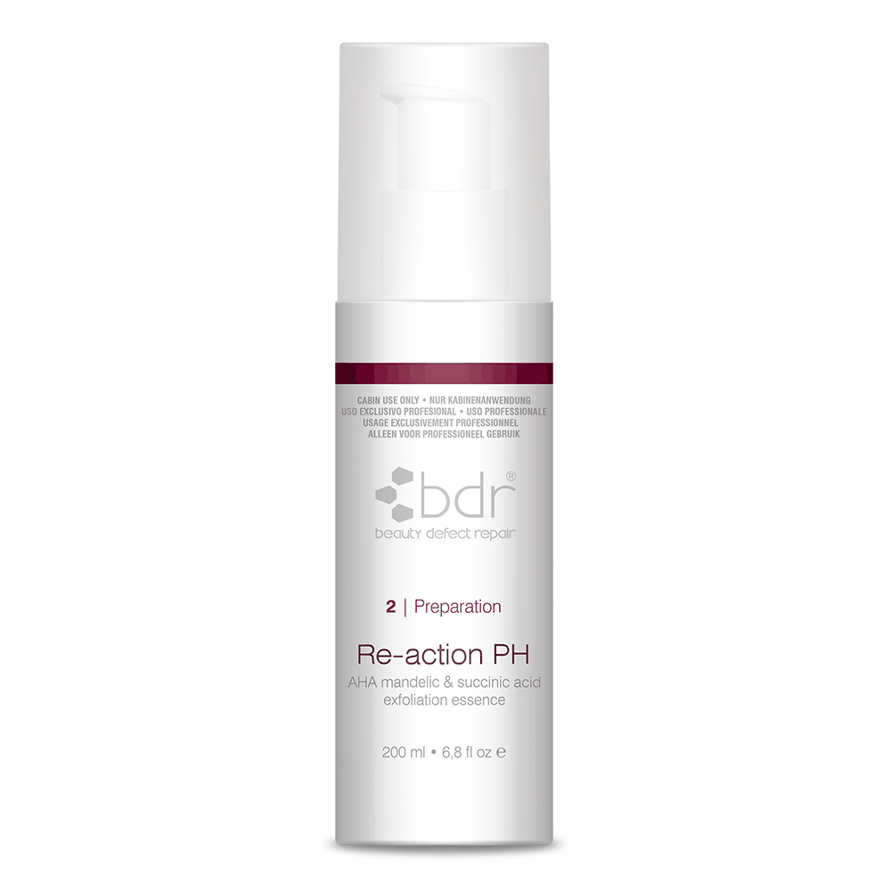 Re-Action pH AHA Mandelic and Succinic Acid Exfoliation Essence 200ml bottle for oily and blemished skin