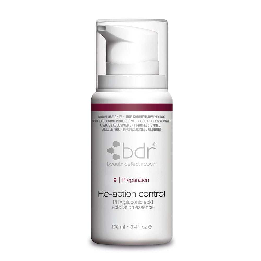 Re-Action Control PHA Gluconic Acid exfoliation essence bottle for sensitive skin hydration and gentle exfoliation