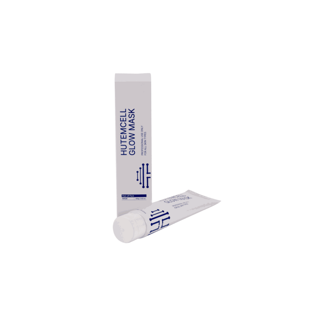 HUTEMCELL GLOW MASK 100g tube and packaging for radiant skin hydration and anti-aging care