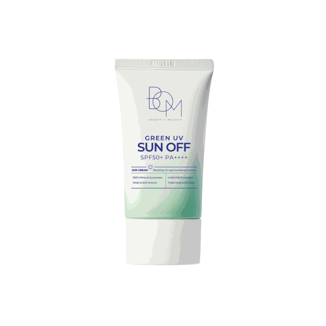Green UV Sun Off SPF50+ PA++++ mineral sunscreen tube with light green and white packaging
