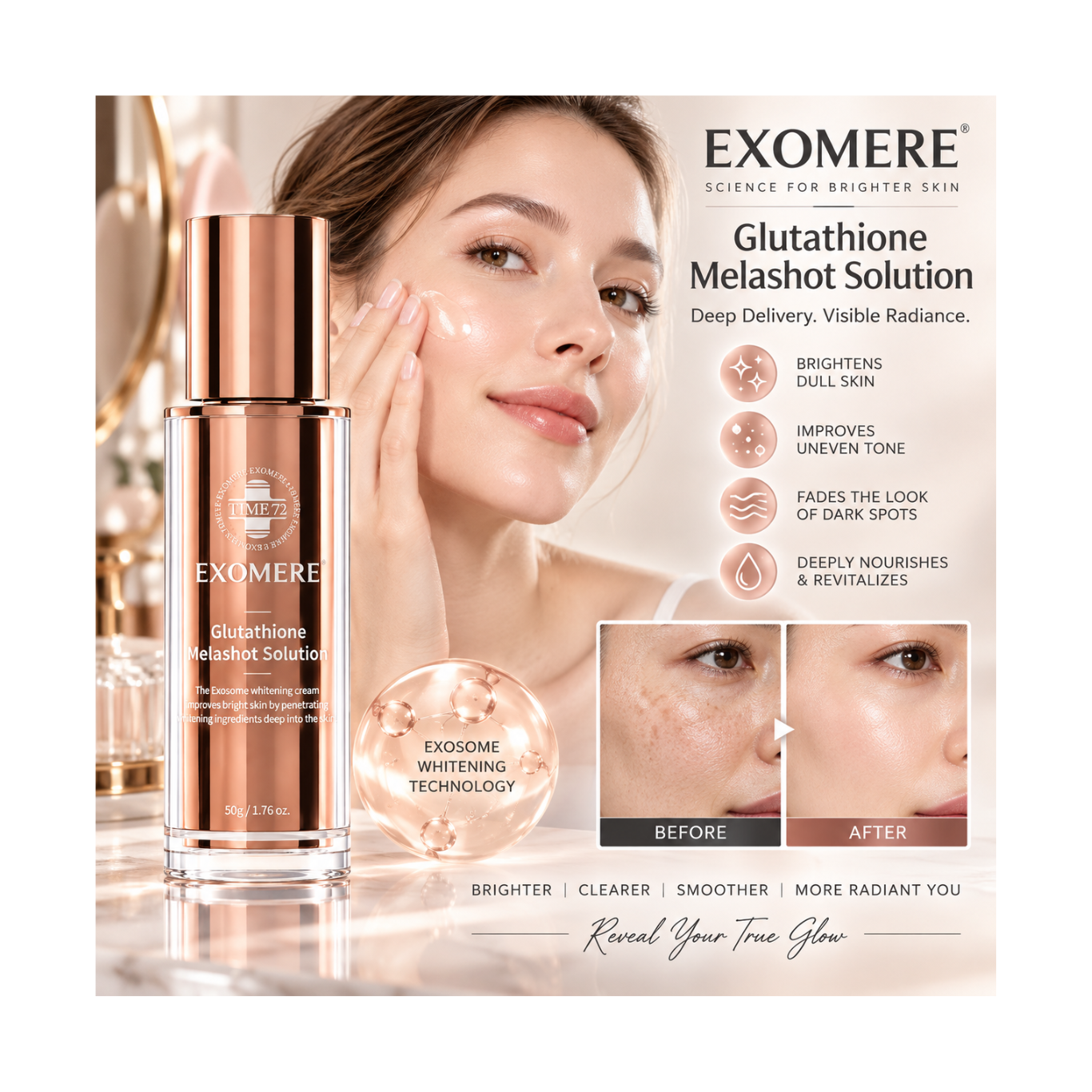 Exomere Glutathione Melashot Spicule Solution - 50g