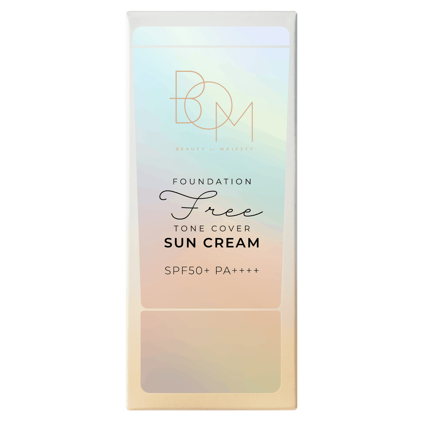 Foundation Free Tone Cover Sun Cream SPF50+ PA++++ 50ml with broad-spectrum UV protection and brightening formula