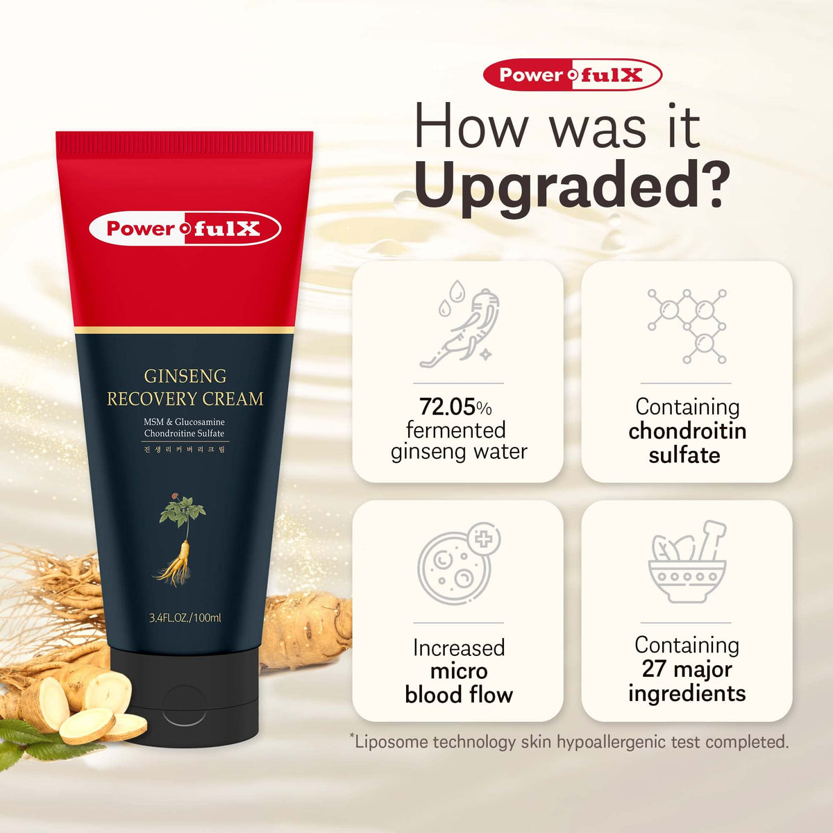 PowerfulX Ginseng Recovery Cream - 100ml