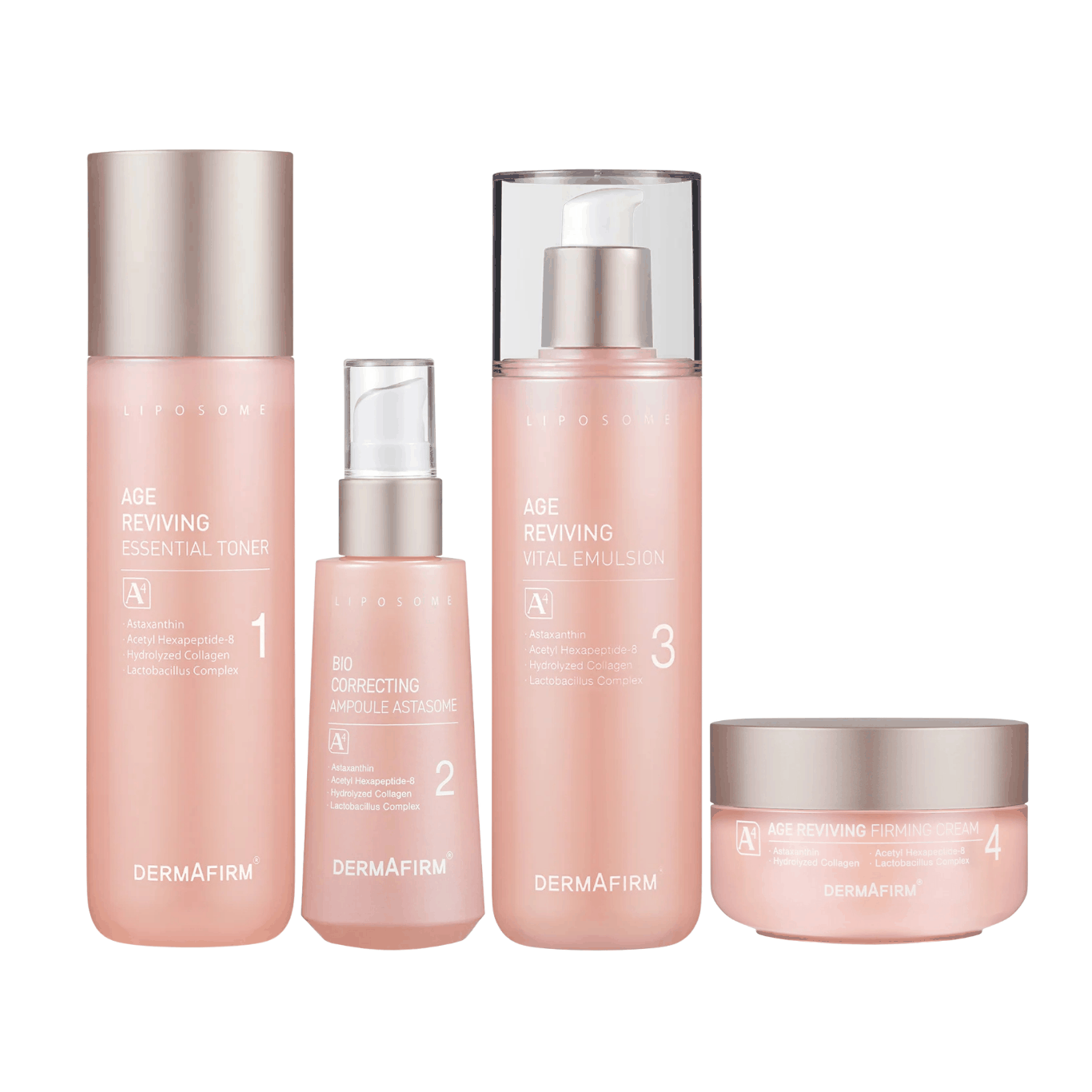 Dermafirm Firming & Moisture Care Set with toner, ampoule, emulsion, and cream for firm, hydrated skin