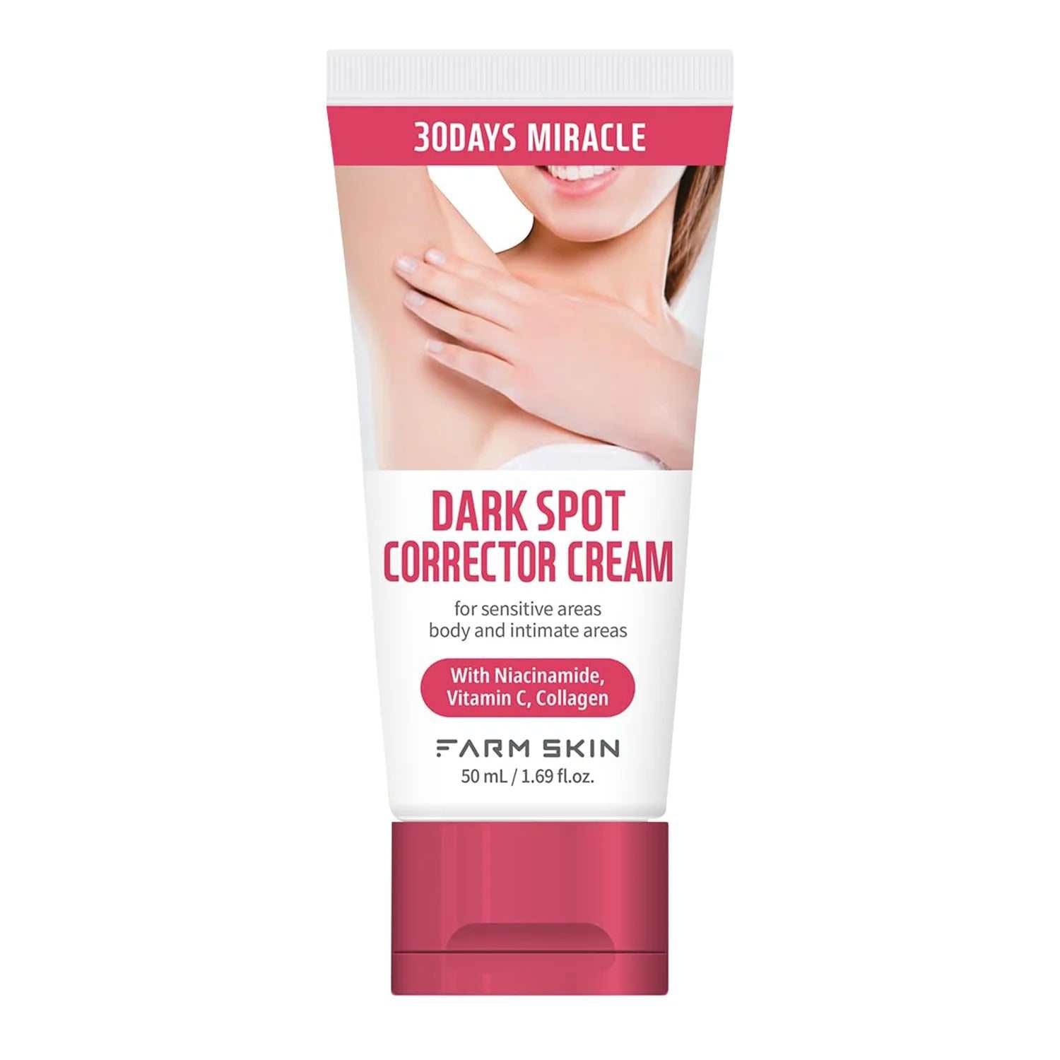 Farm Skin Dark Spot Corrector Cream 50ml tube with niacinamide and vitamin C for sensitive skin areas