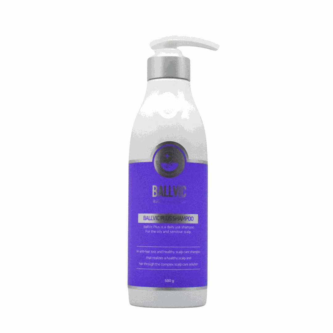 BallVic Plus Shampoo 500g bottle for daily scalp care and hair revitalization