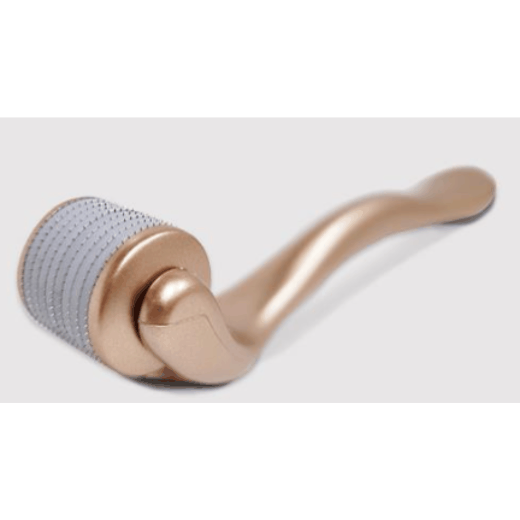 Professional titanium derma roller with 540 titanium needles for skin and scalp microneedling therapy.