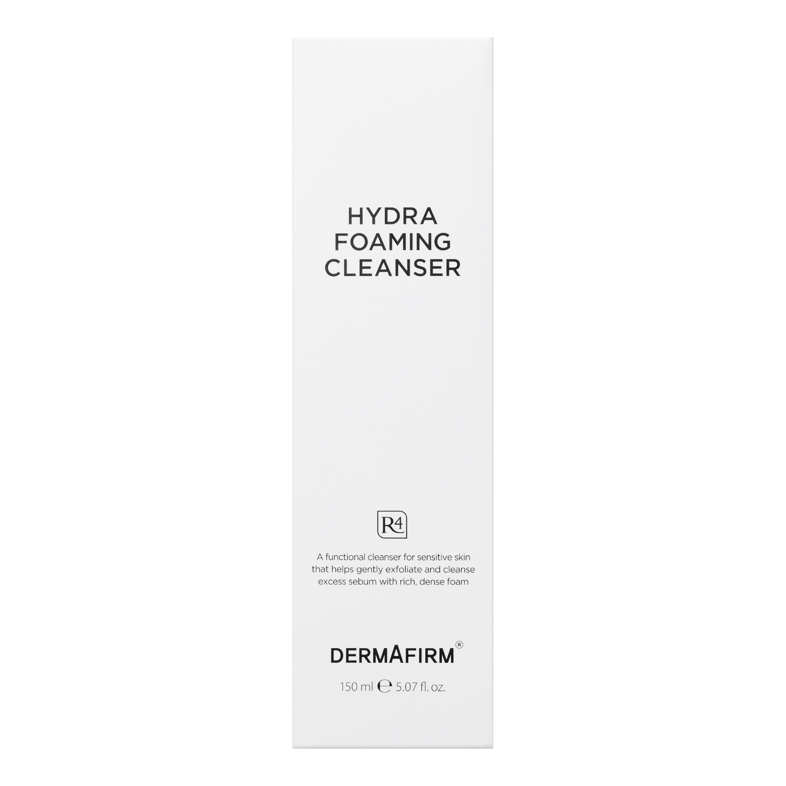 Foaming Hydra Cleanser R4 by Dermafirm, 150ml, gentle foam cleanser for sensitive and acne-prone skin, hydrating and exfoliating formula
