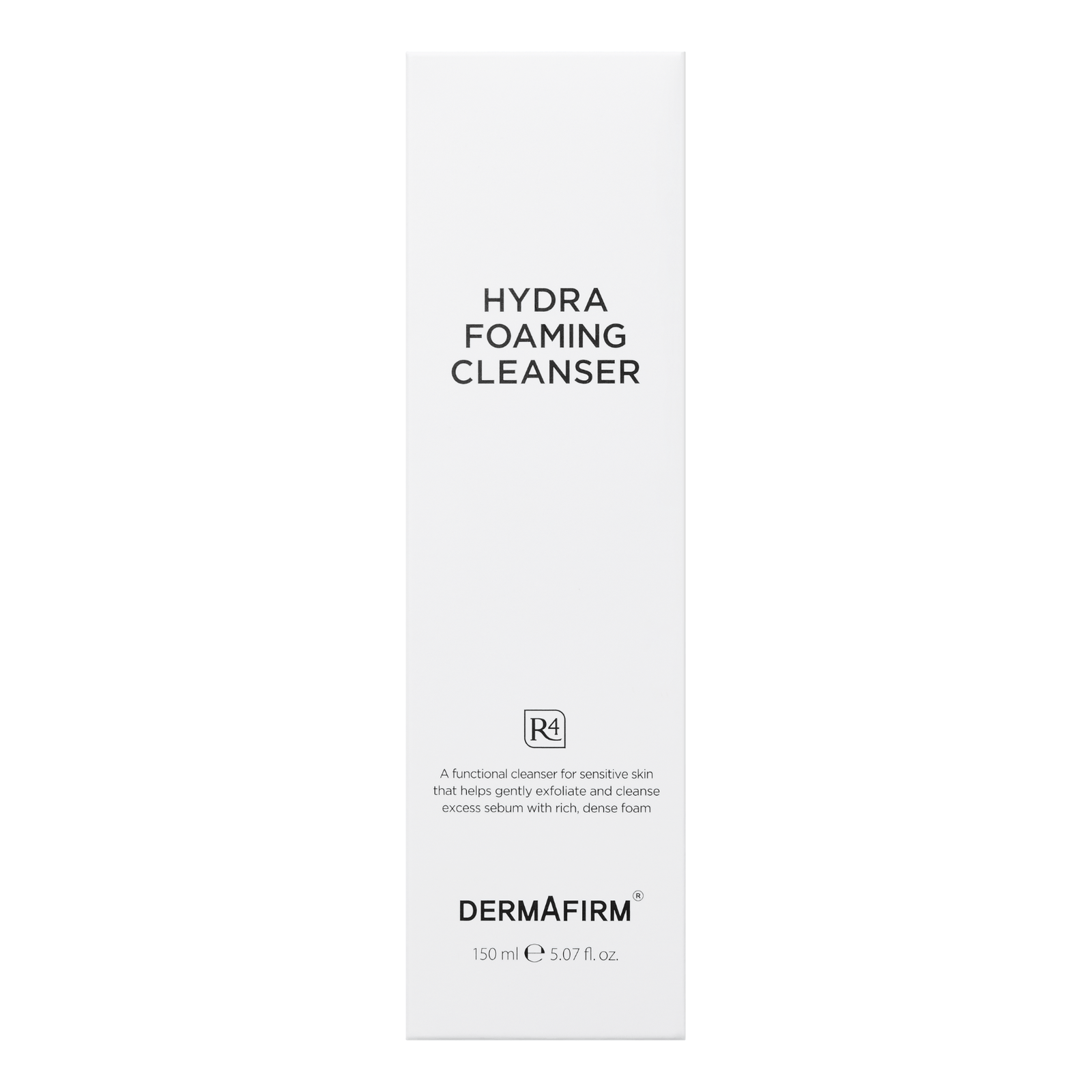 Foaming Hydra Cleanser R4 by Dermafirm, 150ml, gentle foam cleanser for sensitive and acne-prone skin, hydrating and exfoliating formula