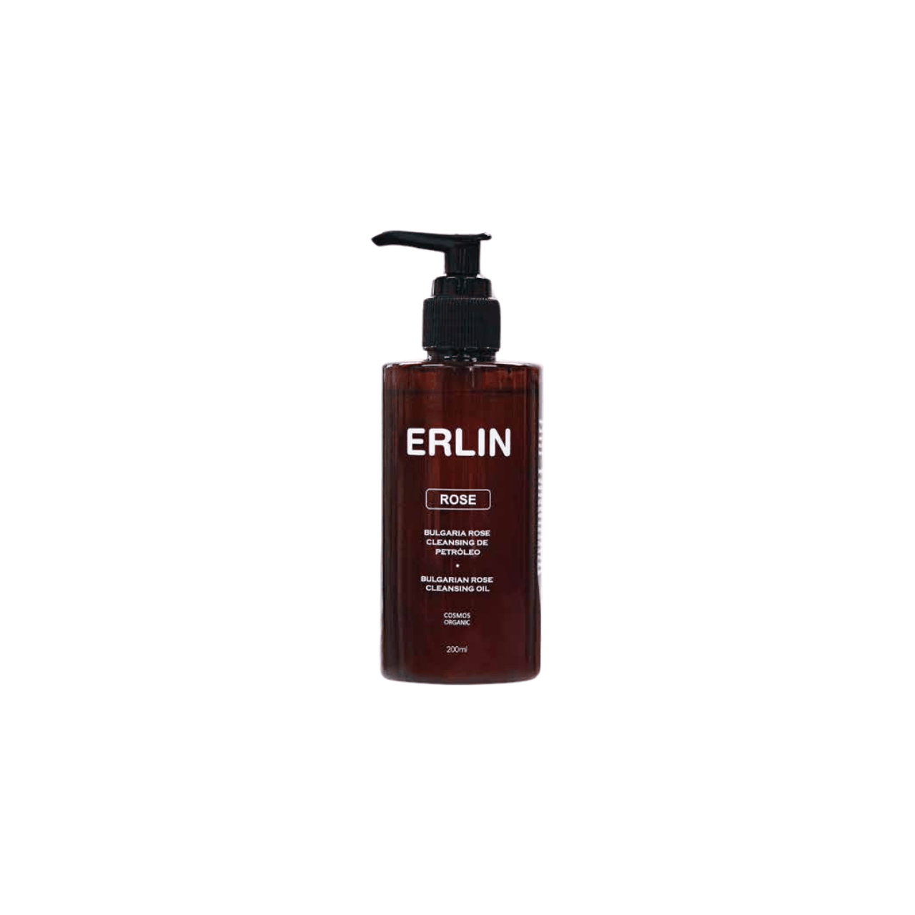 Erlin Bulgarian Rose Cleansing Oil 200ml bottle with pump for gentle, hydrating skin cleansing