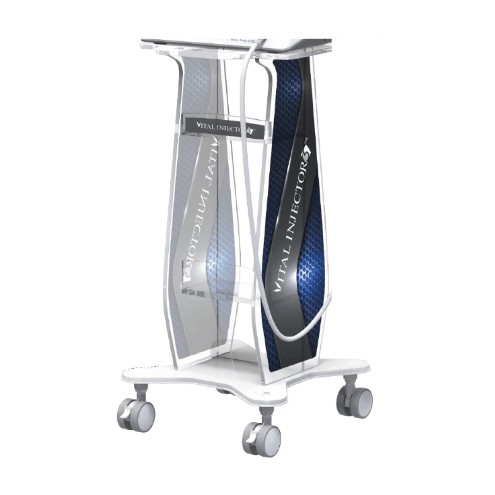 Vital Injector 3 Trolley medical aesthetic support system with ergonomic design and lockable casters