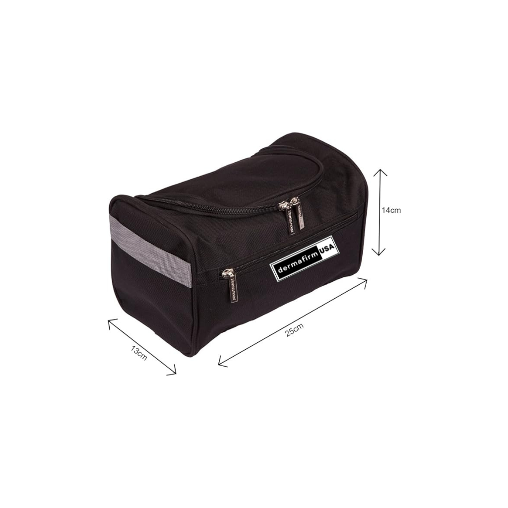 Waterproof Traveling Toiletry Bag with Dermafirm USA Logo
