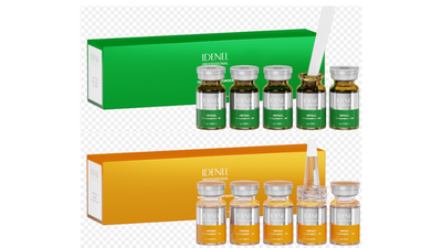 IDENEL - PEPTAXEL (Trouble Solution Powder "Green" + Regenerative "Orange" Package: 10 Vials - 5 Vials of 1g + 5 Vials of 8ml)