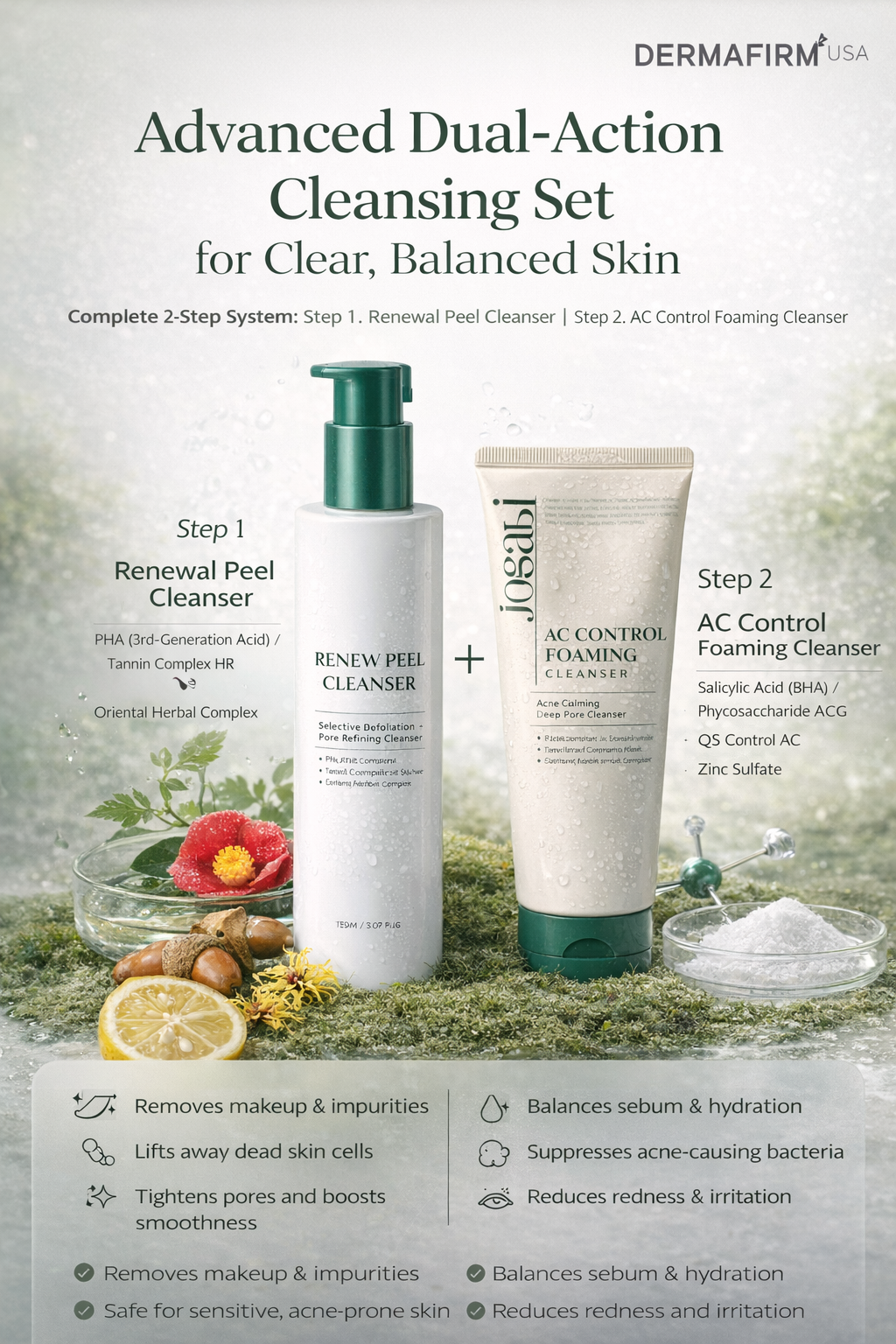 Renewal Peel Cleanser 150ml + AC Control Foaming Cleanser 150ml (2 Pack Combo)