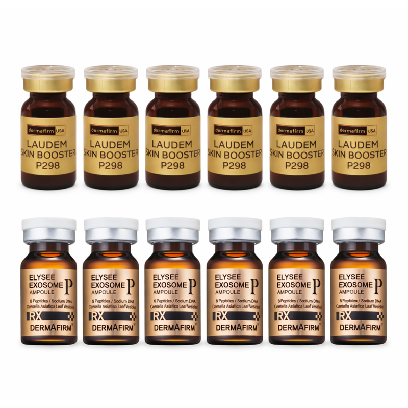 RX Elysee Exosome PDRN Ampoule & Laudem Skinbooster P298 Combo Bundle (PDRN 4ml x 6 and P298 2ml x 6)