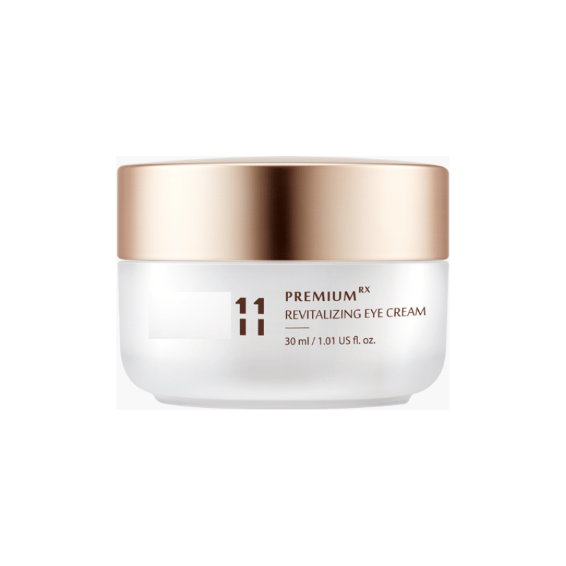 Premium Rx Eye Cream revitalizing under-eye cream in white jar with gold lid, 30ml moisturizing anti-aging cream.