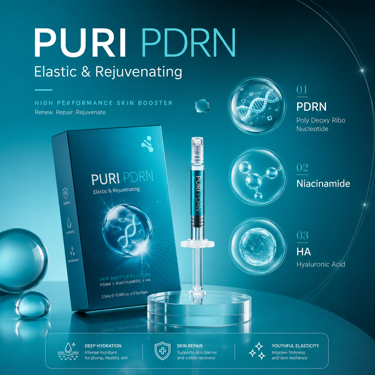 PDRN - Elastic & Rejuvenating (5 x 2.5mL Syringes)