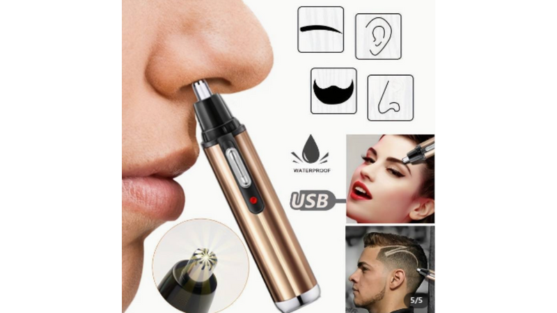Electric Nose And Ear Hair Trimmer Eyebrow Shaver, Nose Hair Remover For Men Women, USB Rechargeable, Waterproof Stainless Steel Head