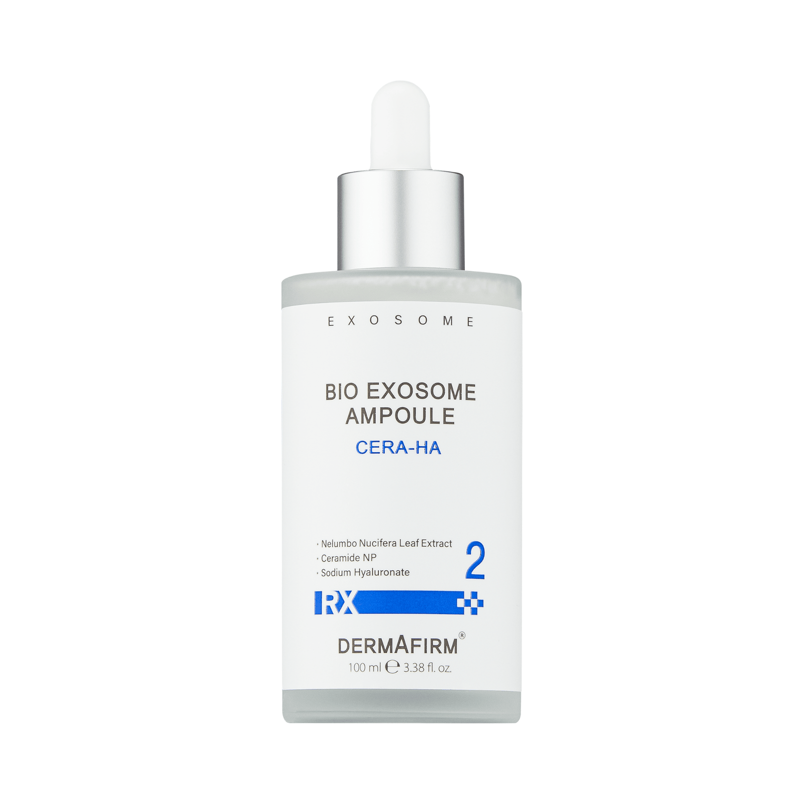 RX Bio Exosome Ampoule Cera-HA hydrating serum bottle with dropper, 100ml
