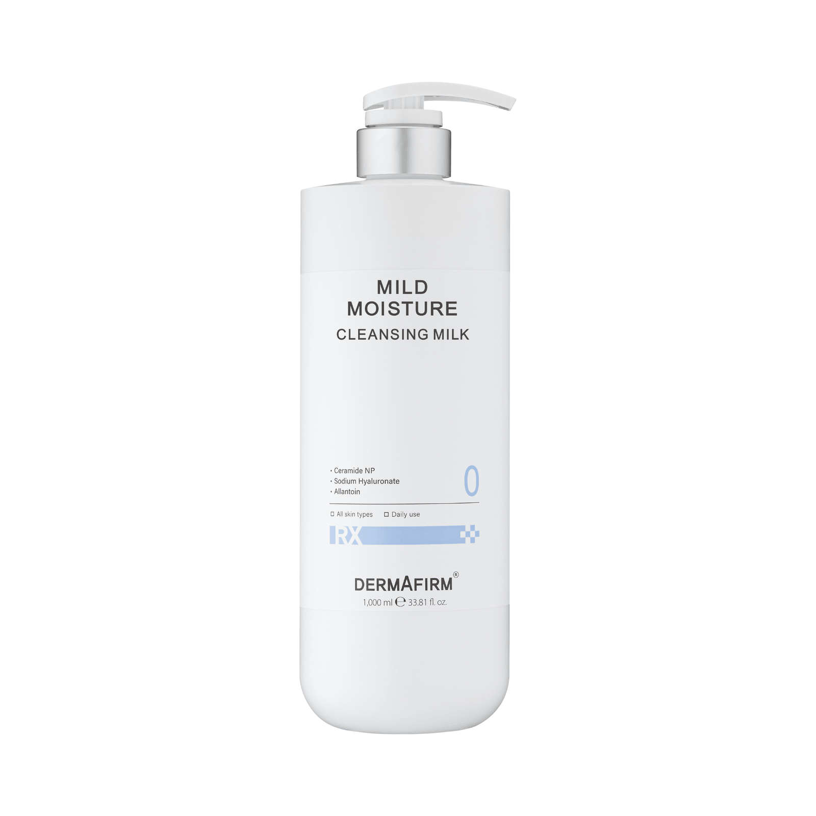RX Mild Moisture Cleansing Milk 1000ml bottle for gentle hydration and makeup removal